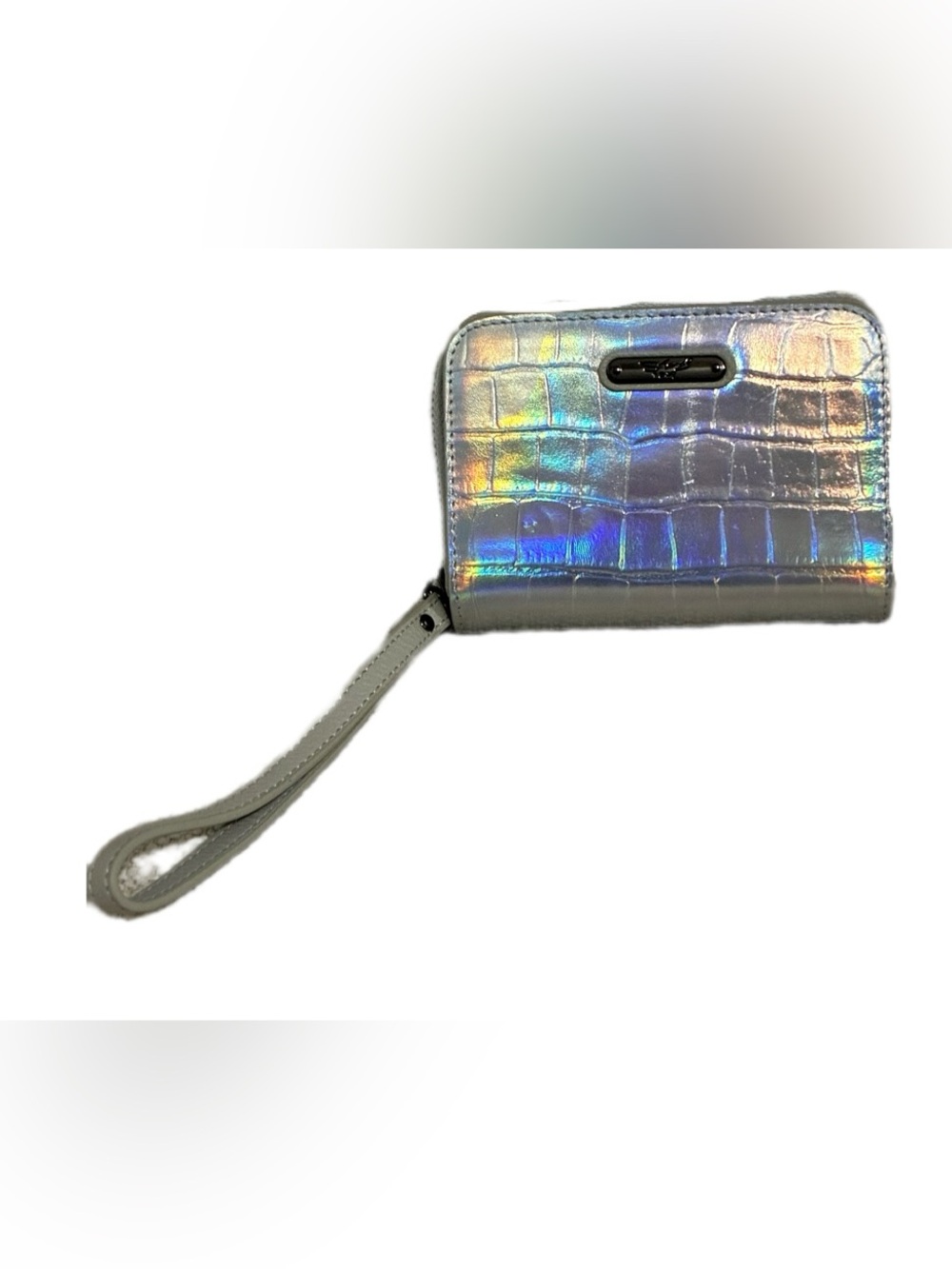 Sharif NWOT Legacy MilanoLeather Zip-Around Wallet, iridescent silver